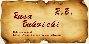 Rusa Bukvički vizit kartica